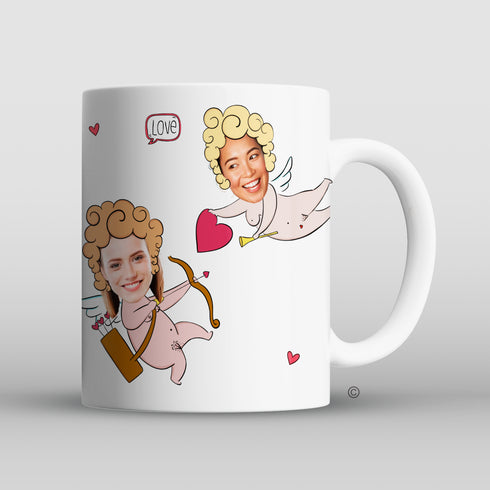Personalised Lesbian Cupid Duo Mug